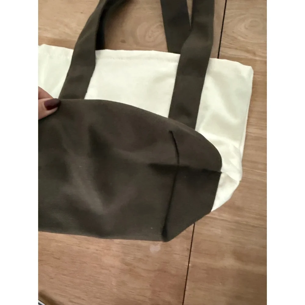 Ed Hardy Tan Chocolate Canvas Tote Bag Rhinestone Love Hearts NWT